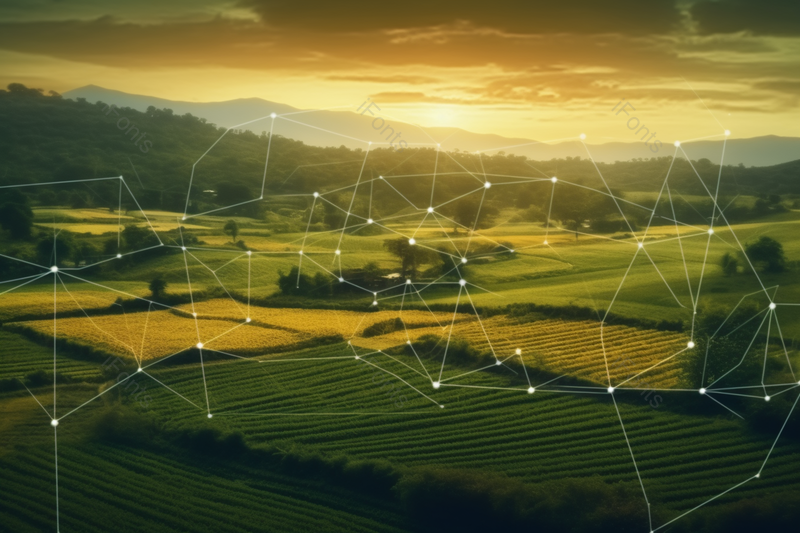 碧绿的农田智慧城市农业背景图,高清,摄影图,摄影图片,图片大全,摄影图免费下载